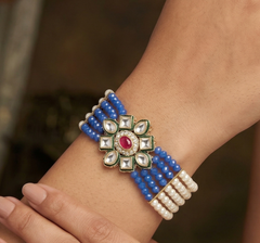 Kundan Work Acrylic Crystal Beads Bracelet