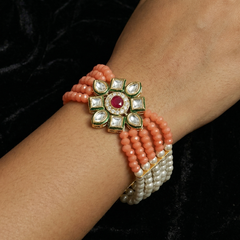 Kundan Work Acrylic Crystal Beads Bracelet