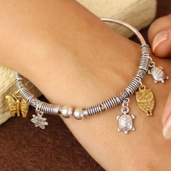 German Silver Charms Bracelet Kada