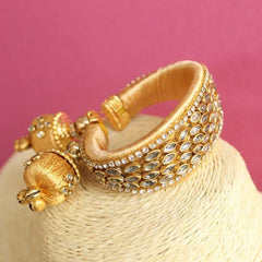 Silk Thread Mani Kundan Bracelet