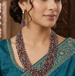 Glass Seed Beads Beaded Multilayer Necklace Set