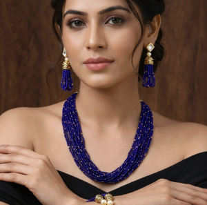 Glass Seed Beads Beaded Multilayer Necklace Set