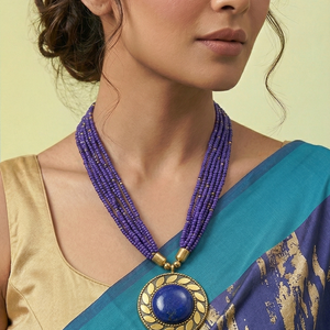 Seed Beads Necklace With Tibetan Pendant