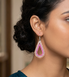 Designer Beaded Frame Earring
