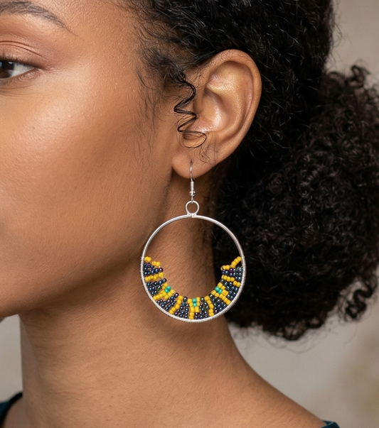 Designer Beaded Frame Earring