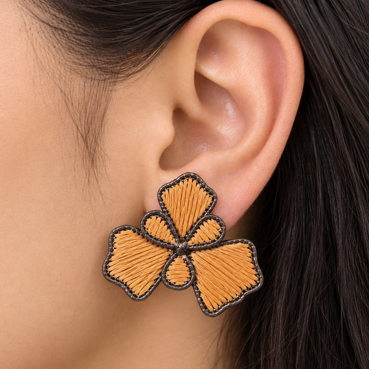 Handcrafted Raffia Butterfly Earrings