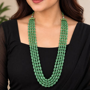 Green Multi-Strand Beaded Necklace