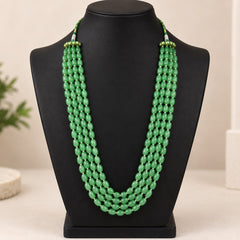 Green Multi-Strand Beaded Necklace