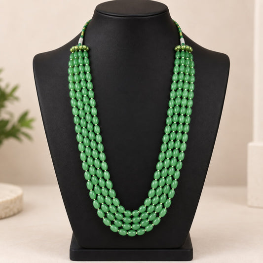 Green Multi-Strand Beaded Necklace