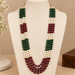 Multi-Color Pearl & Beaded Layered Necklace