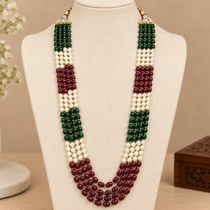 Multi-Color Pearl & Beaded Layered Necklace
