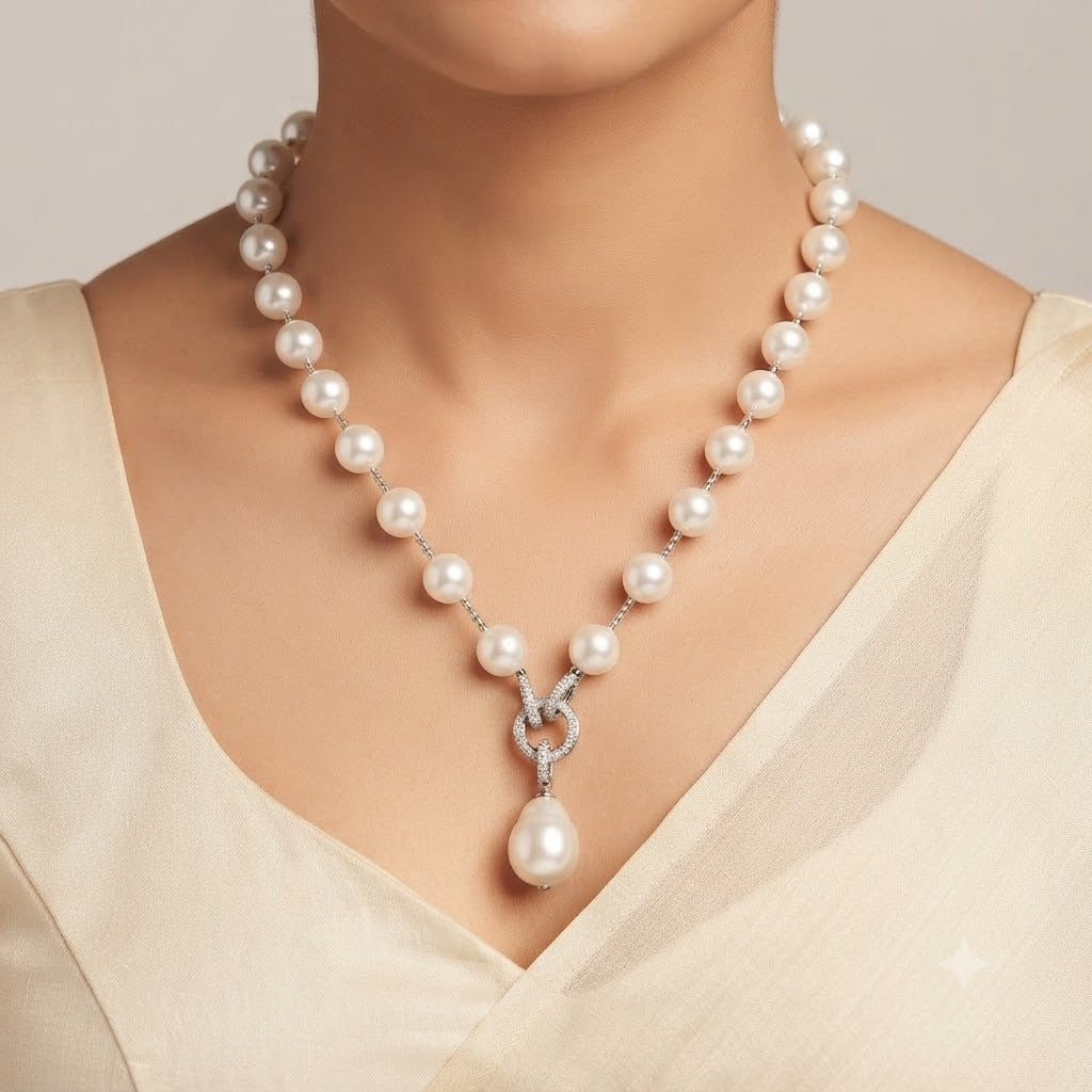 Elegant Pearl Drop Pendant Necklace
