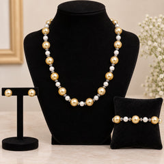 Yellow & White Pearl Jewellery Set