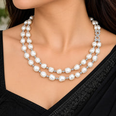 Lustrous White Gemstone Necklace
