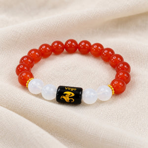 Virgo Carnelian & White Stone Bracelet