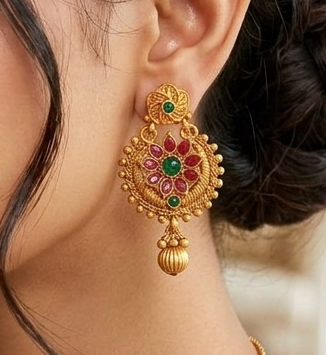 Sanskriti Temple Matte Earring